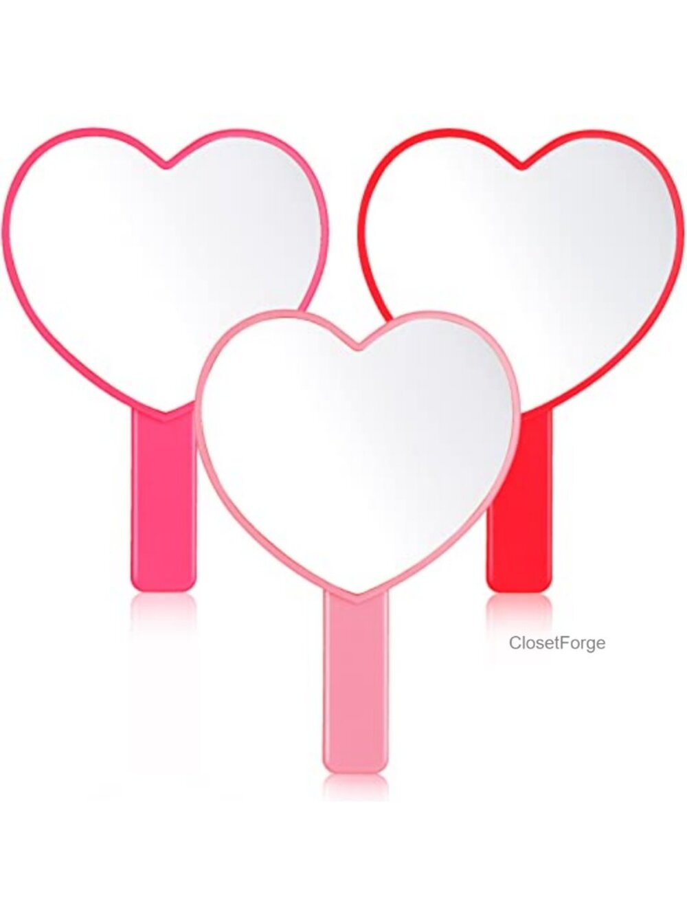 Heart Shaped Makeup Mirror Set, PS Plastic Handheld Cosmetic Mirror
